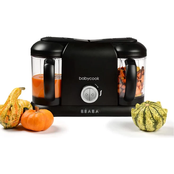 BÉABA Babycook Duo 4-in-1-Babynahrungszubereiter - Dampfgarer - Schnelles Dampfgaren in 15 Minuten - 2.200 ml XXL-Fassungsvermögen - Schwarz – Bild 1
