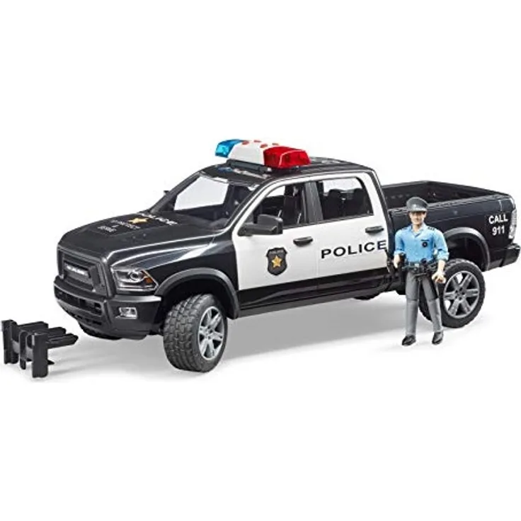 bruder 02505 'RAM 2500 Polizei Pickup mit Polizist', ab 4 Jahren, mit Light and Sound Modul, 1:16