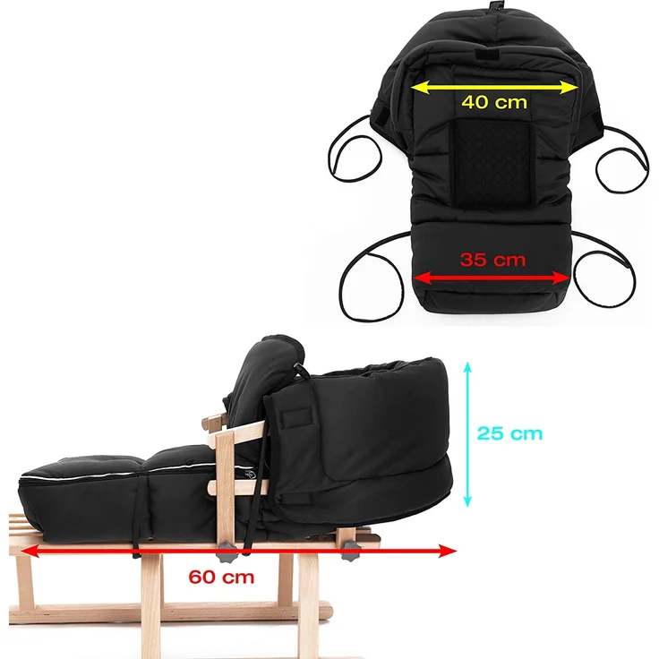 Lammfell Schlittensack von WERNER CHRIST – hochwertiger Kinder Winterfußsack für Schlitten, Schlitten-Fußsack mit Lammfell im Sitzbereich für Schutz vor Kälte und mehr Komfort beim Rodeln, universal – Bild 8