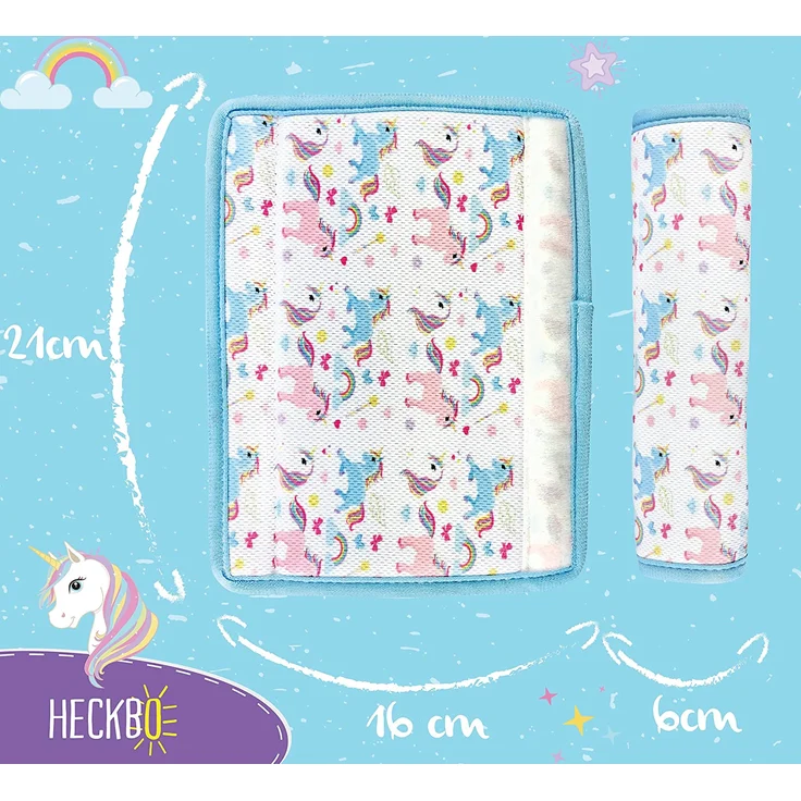 1x HECKBO® Auto Einhorn Mädchen Gurtschutz Schulterpolster Gurtschoner Schulterkissen Autositze Gurtpolster für Kinder & Erwachsene – Bild 2