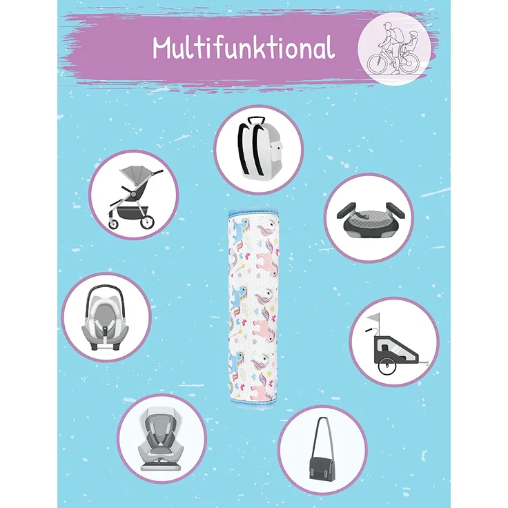 1x HECKBO® Auto Einhorn Mädchen Gurtschutz Schulterpolster Gurtschoner Schulterkissen Autositze Gurtpolster für Kinder & Erwachsene – Bild 3
