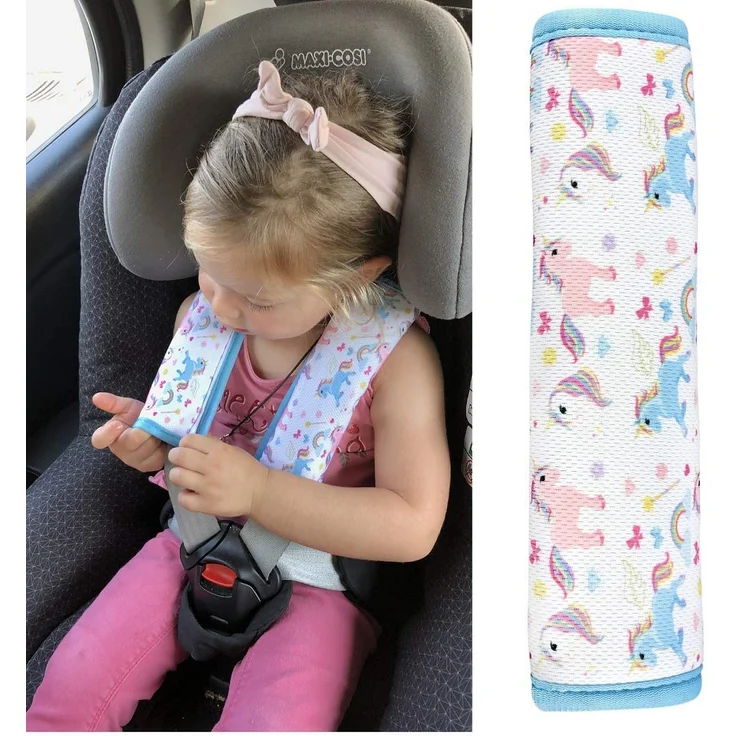 1x HECKBO® Auto Einhorn Mädchen Gurtschutz Schulterpolster Gurtschoner Schulterkissen Autositze Gurtpolster für Kinder & Erwachsene – Bild 1