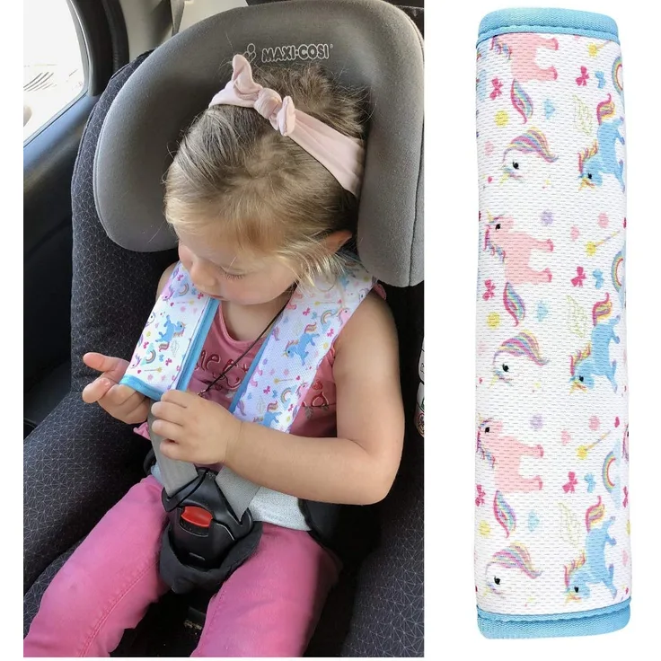 1x HECKBO® Auto Einhorn Mädchen Gurtschutz Schulterpolster Gurtschoner Schulterkissen Autositze Gurtpolster für Kinder & Erwachsene