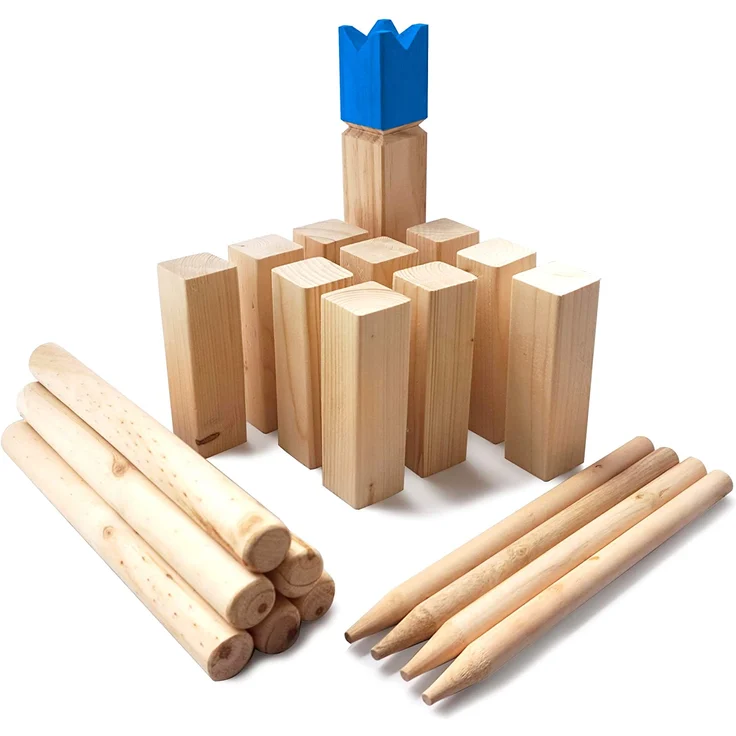 Ocean 5 Kubb Royal - Original Wikinger Wurfspiel - Premium FSC® Holzspiel im Stoffbeutel mit massiven Figuren - Schwedenschach Holz Outdoor Spiel Wurf Schach Spiele - Preisvergleich – Bild 1