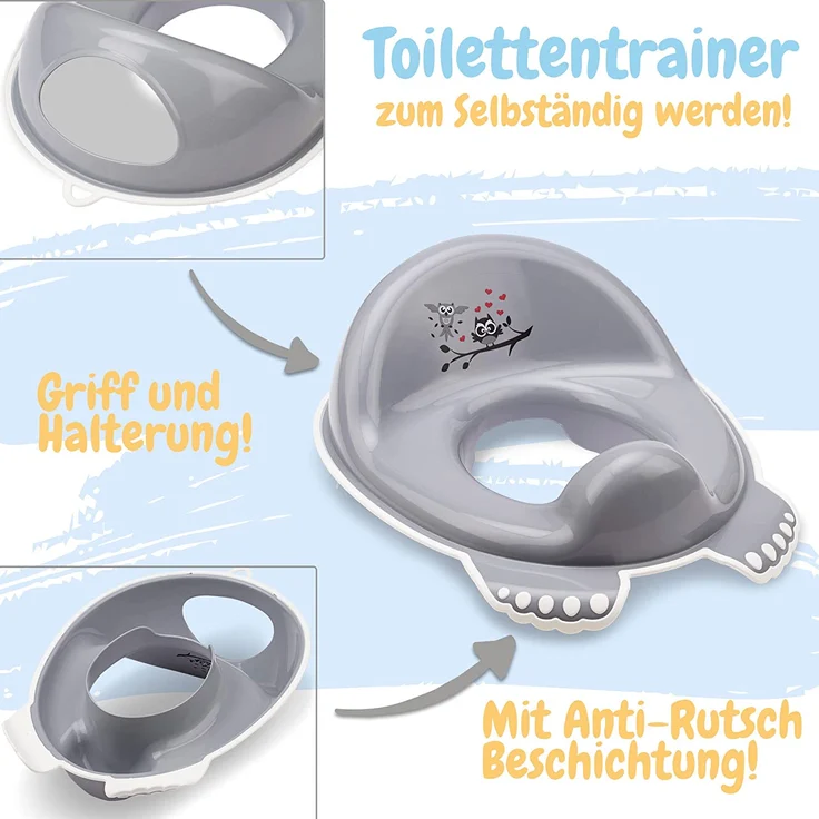 Babykajo 3 in 1 Baby Töpfchen Set - Kinder Töpfchen + Kinder Toilettensitz + Kinder Tritthocker – aus BPA freiem Plastik und mit Antirutschfüßchen. (grau) - Preisvergleich – Bild 4