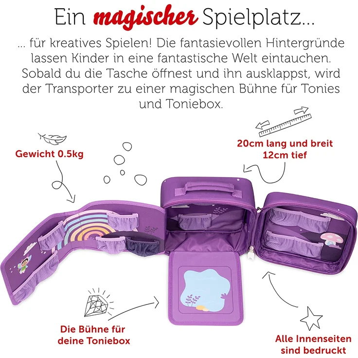 Tonies 'Bühnen-Transporter Hinter dem Regenbogen', zum Transport der Toniebox und der Toniefiguren – Bild 2