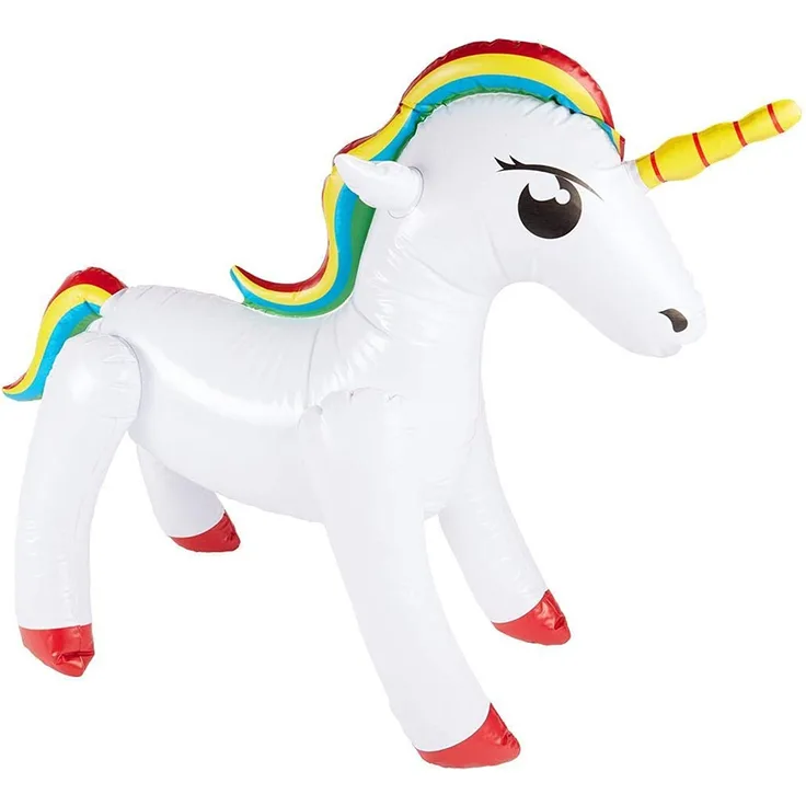 Smiffys 23629 Aufblasbares Einhorn, Unisex Erwachsene, weiß, Nicht zutreffend