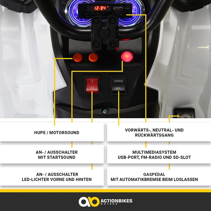 Kinder Elektro Quad Auto BUMPER Atv Elektroauto Kinderauto Elektrofahrzeug Pocket (Rot) – Bild 8