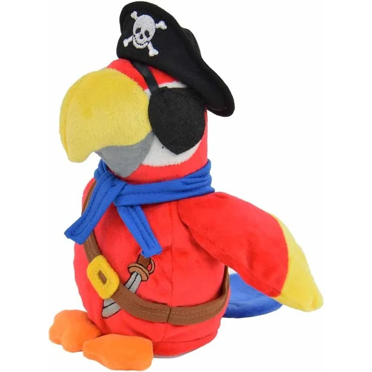 Kögler 75915 - Laber Piraten Papagei Parry, Labertier mit Aufnahme- und Wiedergabefunktion, plappert alles witzig nach und bewegt sich, ca. 22,5 cm groß, ideal als Geschenk für Jungen und Mädchen – Bild 2