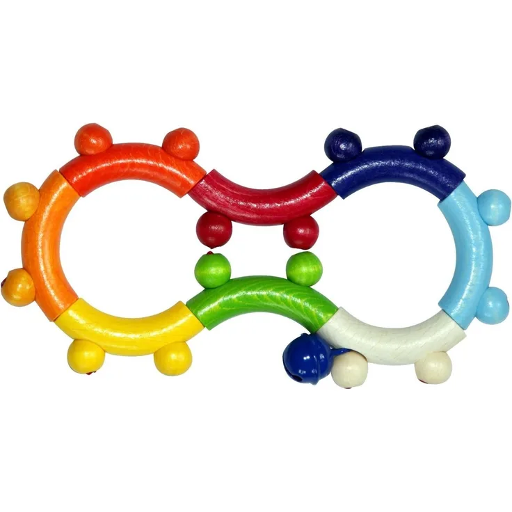 Hess Holzspielzeug 11011 - Motorik Rassel Acht aus Holz, ca. 17 x 9 x 1,5 cm