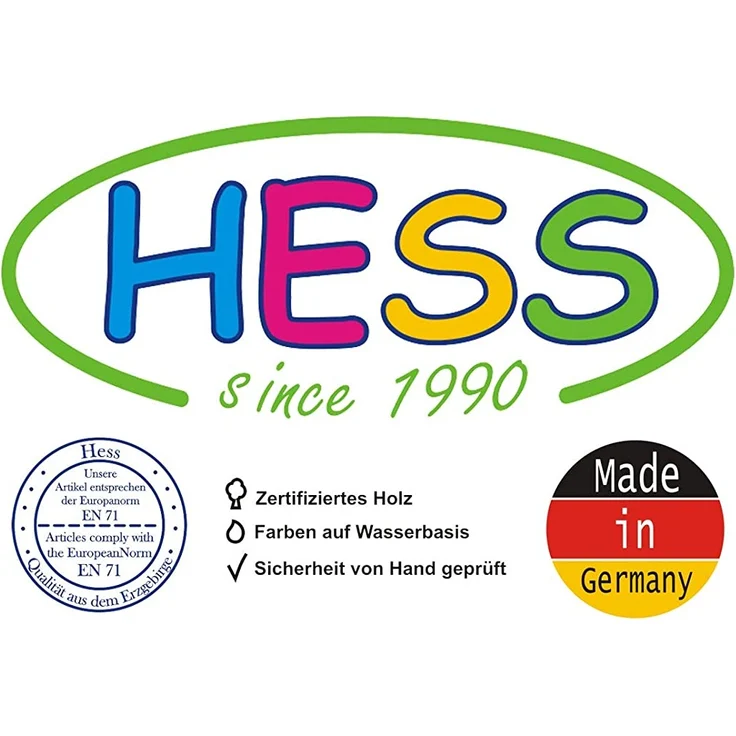 Hess Holzspielzeug 11011 - Motorik Rassel Acht aus Holz, ca. 17 x 9 x 1,5 cm – Bild 3