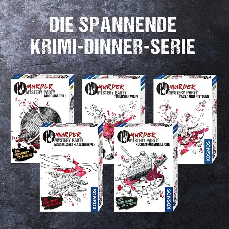 Kosmos Murder Mystery Party - Mörderisches Klassentreffen - Das Krimi-Dinner für zu Hause, Komplett-Set für 8 Personen ab 16 Jahren, Partyspiel, unterhaltsames Gesellschaftsspiel - Preisvergleich – Bild 4