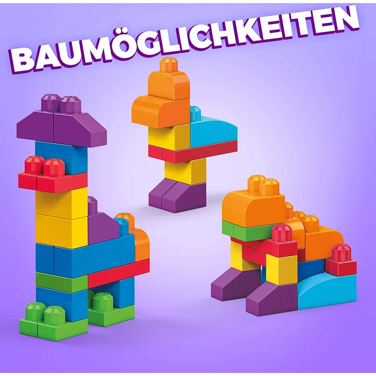 MEGA Bloks DCH55 - Bausteinebeutel - Medium 60 Teile, bunt, Spielzeug ab 1 Jahr – Bild 7