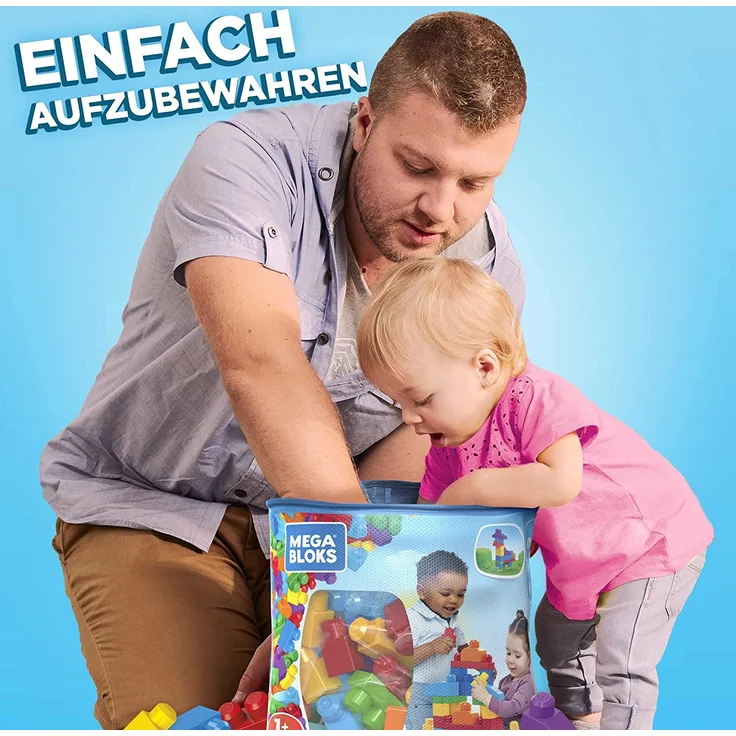 MEGA Bloks DCH55 - Bausteinebeutel - Medium 60 Teile, bunt, Spielzeug ab 1 Jahr – Bild 4
