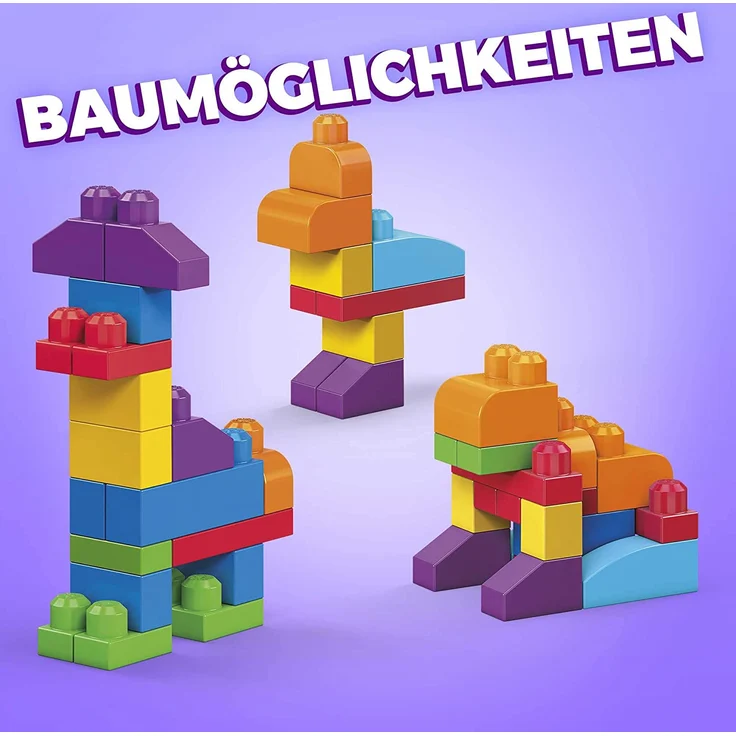 MEGA Bloks DCH55 - Bausteinebeutel - Medium 60 Teile, bunt, Spielzeug ab 1 Jahr – Bild 6