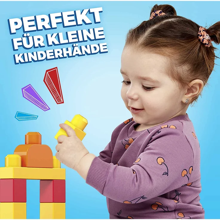 MEGA Bloks DCH55 - Bausteinebeutel - Medium 60 Teile, bunt, Spielzeug ab 1 Jahr – Bild 2