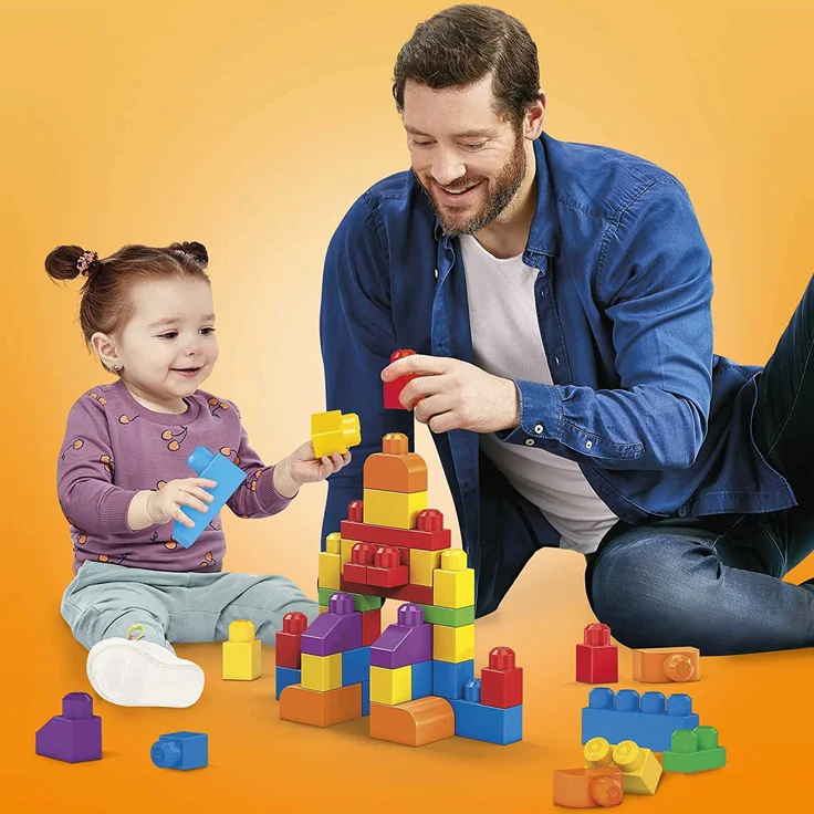 MEGA Bloks DCH55 - Bausteinebeutel - Medium 60 Teile, bunt, Spielzeug ab 1 Jahr – Bild 5