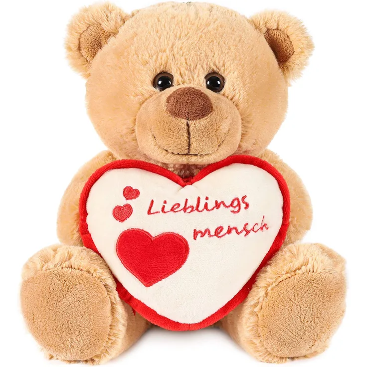 Teddy Plüschbär mit Herz - Lieblingsmensch - Teddybär Plüschteddy Kuscheltier Schmusetier