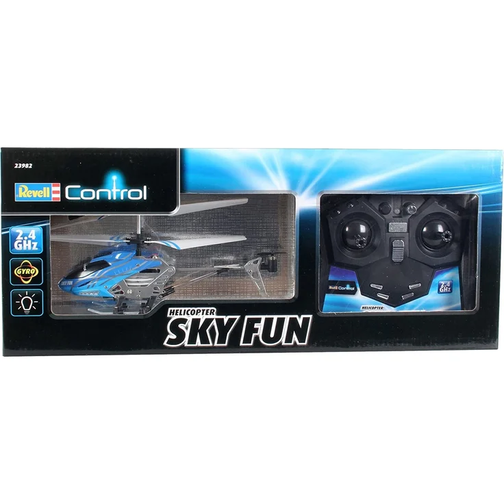 Revell Control RC Helikopter, ferngesteuerter Hubschrauber für Einsteiger, 2,4 GHz Fernsteuerung, einfach zu fliegen, Gyro, stabiles Chassis, LED-Beleuchtung, USB-Ladegerät - SKY FUN 23982 – Bild 2