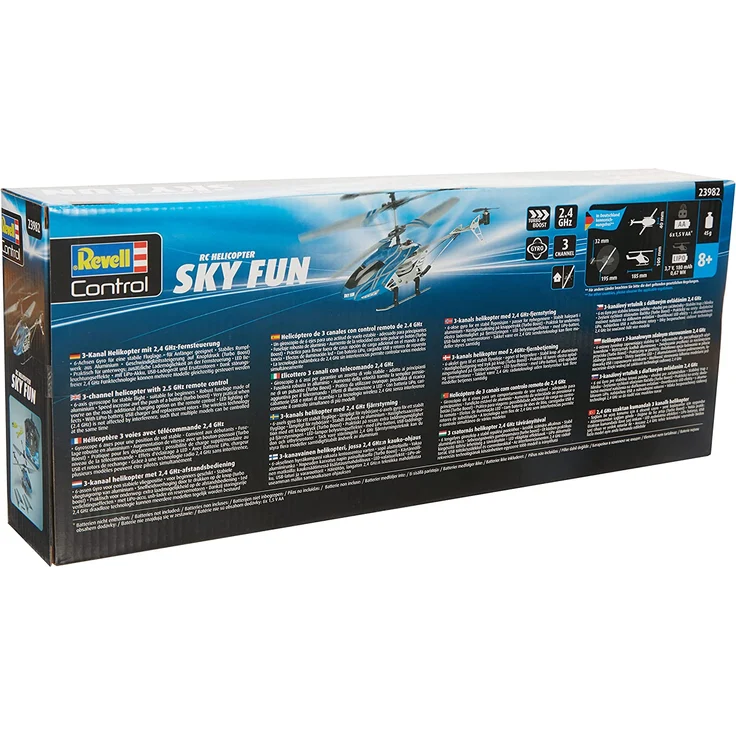 Revell Control RC Helikopter, ferngesteuerter Hubschrauber für Einsteiger, 2,4 GHz Fernsteuerung, einfach zu fliegen, Gyro, stabiles Chassis, LED-Beleuchtung, USB-Ladegerät - SKY FUN 23982 – Bild 3