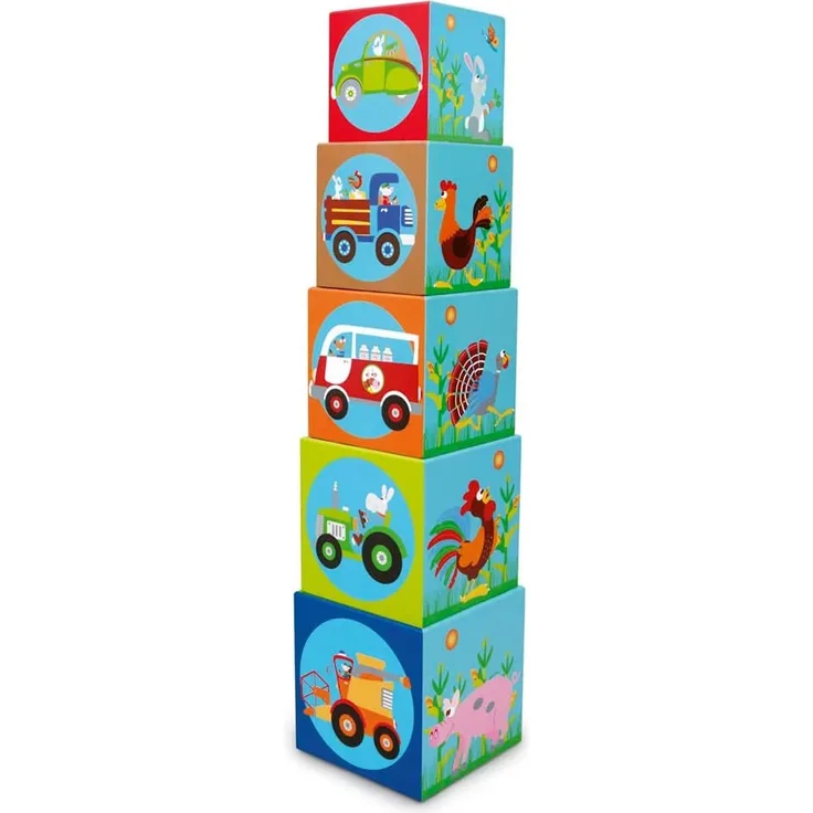 Scratch 6181072 Pyramide Jumbo Bauernhof Spielzeug, 5-teilig