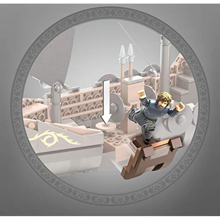 Mattel GPB29 - Mega Construx - Game of Thrones - Targaryen Kriegsschiff Bausatz inkl. 4 Figuren, Probuilders, 723 Teile – Bild 7