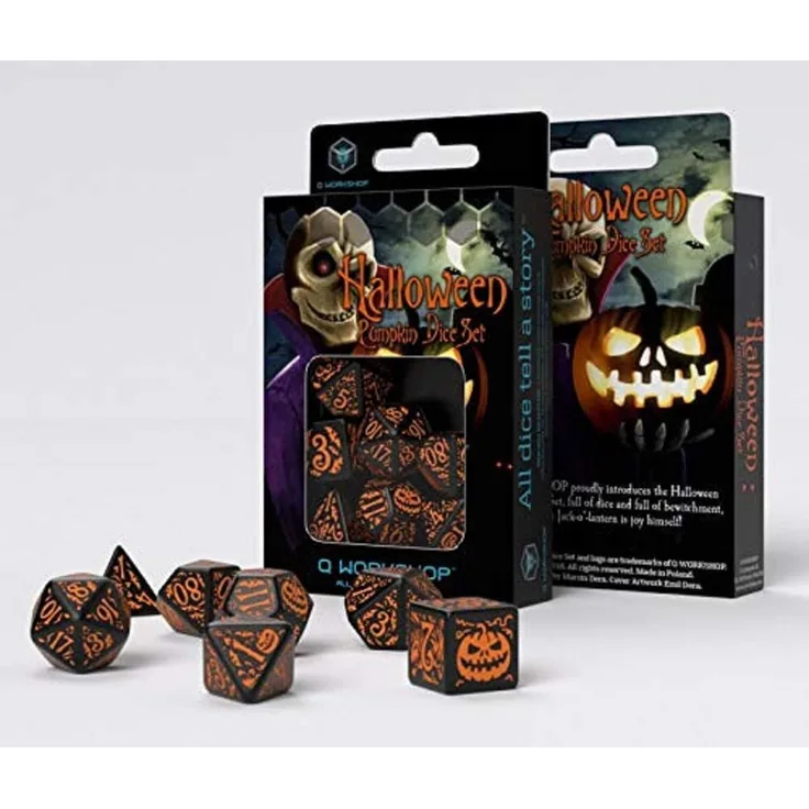 Halloween Pumpkin Black & orange Dice Set