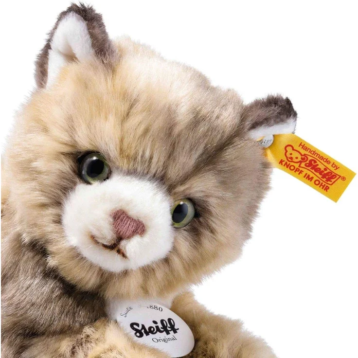 Steiff Lucy Katze - 18 cm - Kuscheltier für Kinder - Plüschkatze - weich & waschbar - braun gefleckt (099663) – Bild 2