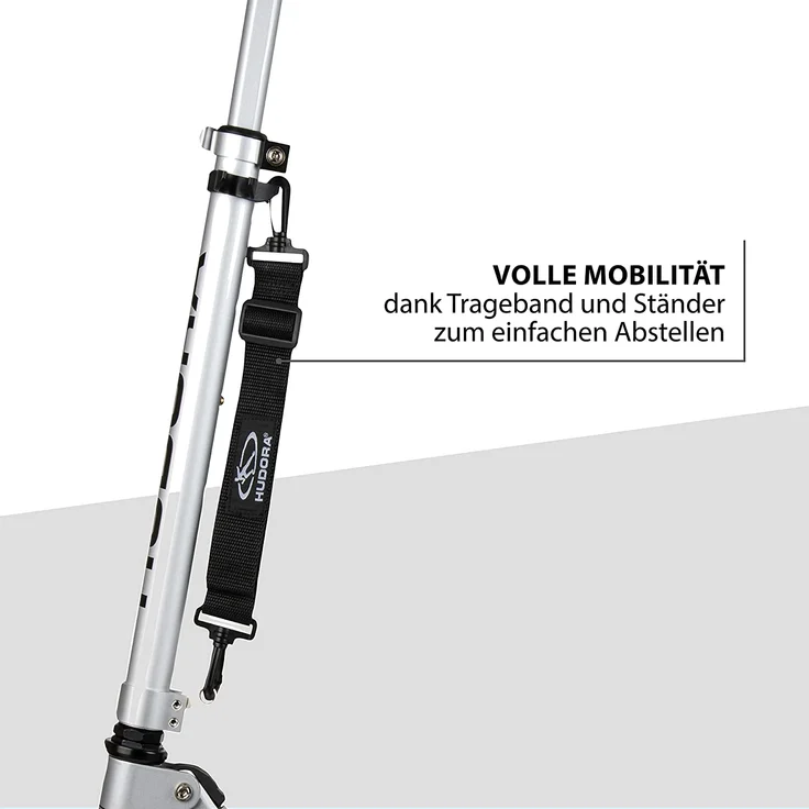 Hudora 'BigWheel Crossover 205' Scooter, ab 6 Jahren, höhenverstellbar bis 104 cm, klappbar, max. belastbar bis 100 kg, silber – Bild 4
