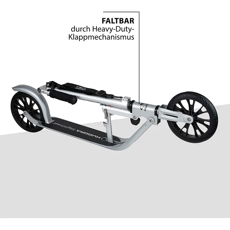 Hudora 'BigWheel Crossover 205' Scooter, ab 6 Jahren, höhenverstellbar bis 104 cm, klappbar, max. belastbar bis 100 kg, silber – Bild 5