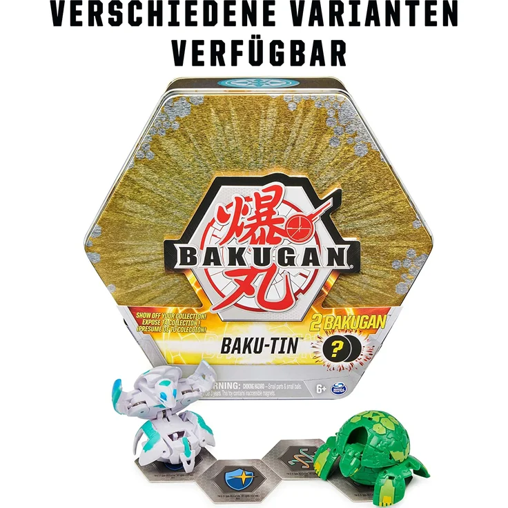Bakugan Baku-Tin, Metall-Aufbewahrungsbox mit 2 Überraschungs-Bakugan Bällen, unterschiedliche Varianten – Bild 2