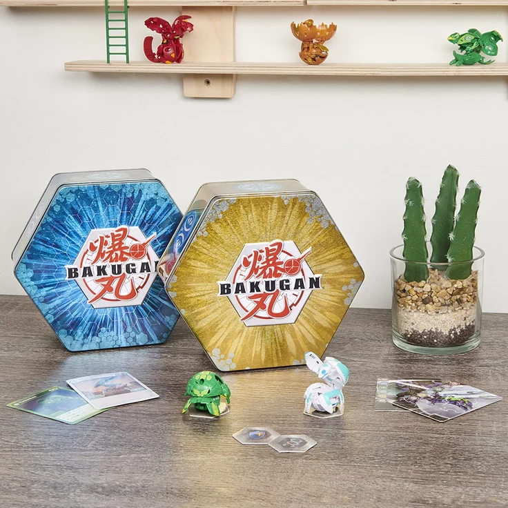 Bakugan Baku-Tin, Metall-Aufbewahrungsbox mit 2 Überraschungs-Bakugan Bällen, unterschiedliche Varianten – Bild 5