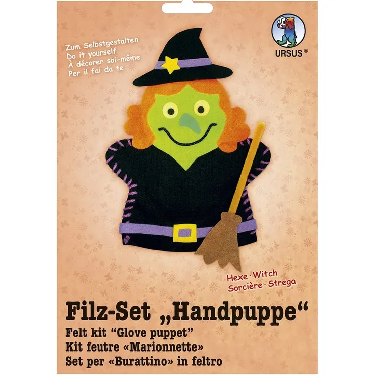 Ursus 39560010 - Filzset Handpuppe, Hexe