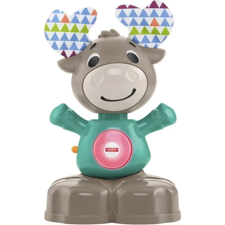 Fisher-Price Linkimal Elch, Interaktives Spielzeug für Babys + 9 Monate (mattel gjb23) " Spanische Version"