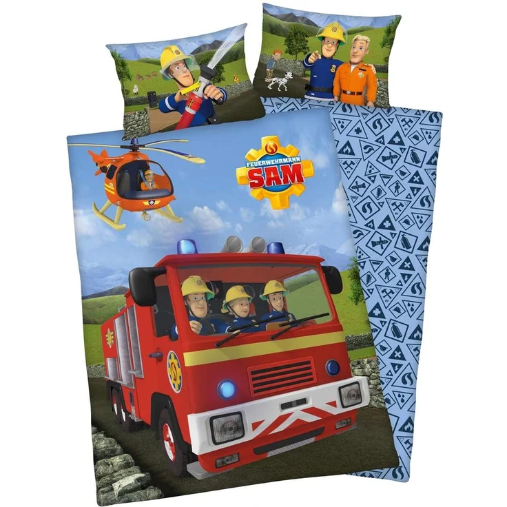 Herding Feuerwehrmann Sam Bettwäsche- Set, Baumwolle, mehrfarbig, 40 x 60 cm, 100 x 135 cm – Bild 3