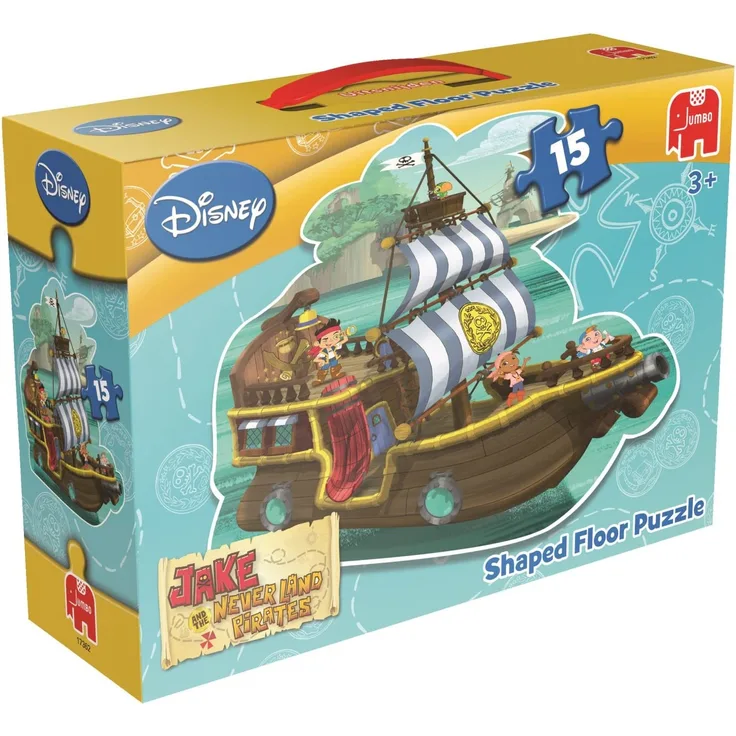 Jumbo 17362 - Disney Jake and The Neverland Pirates, Bodenpuzzle, 15 Teile