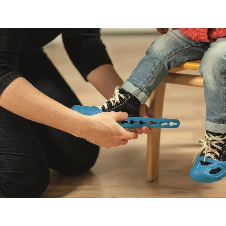 BIG-Shoe-Care Schuhschoner, für Kinderschuhe der Größe 21 bis 27, Überschuhe schützen vor Abrieb, Anti-Rutsch-Profil, keine Spuren am Boden, für Kinder ab 1 Jahr, blau – Bild 8