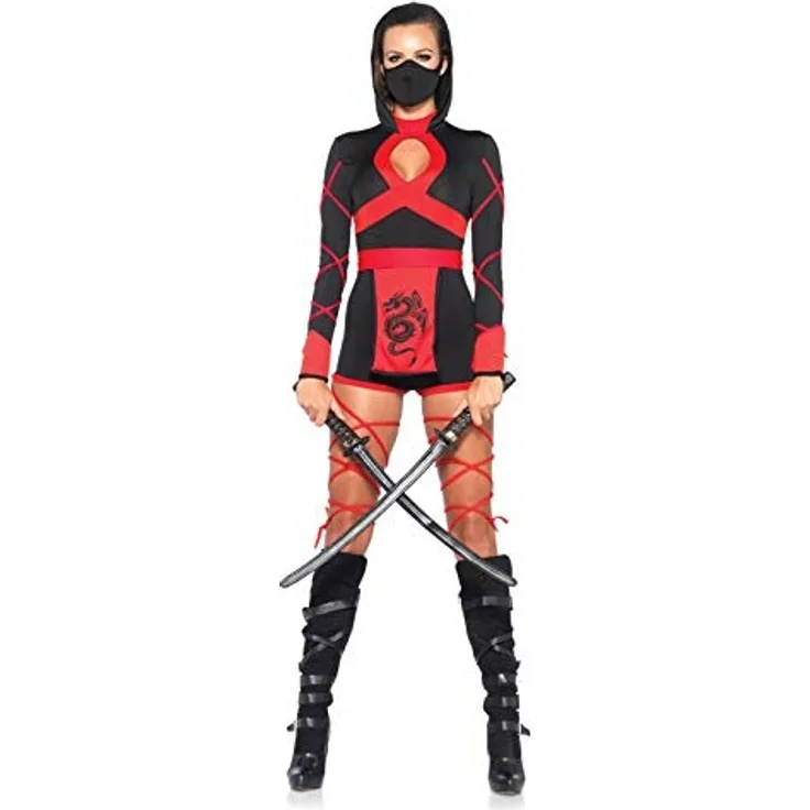 LEG AVENUE 85401 - Dragon Ninja Damen kostüm, Größe Medium (EUR 38), Karneval Fasching