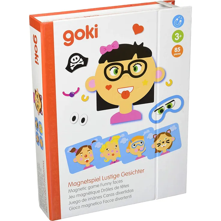 Goki 58492 Magnetspiel Lustige Gesichter Mädchen, gemischt