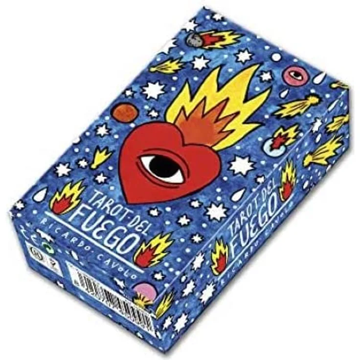 Fournier 1029641 Tarot del Fuego von Ricardo Cavolo Tarotkarten, blau
