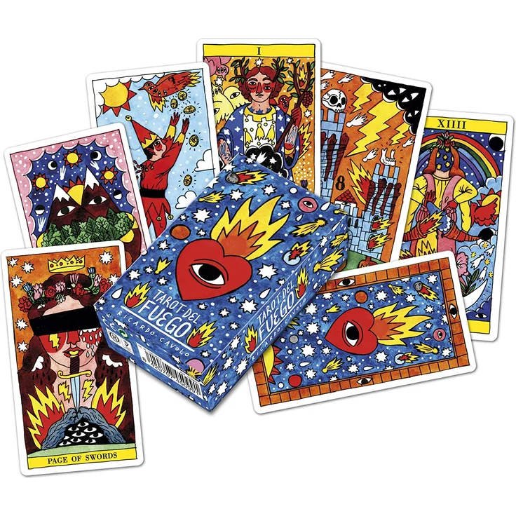 Fournier 1029641 Tarot del Fuego von Ricardo Cavolo Tarotkarten, blau – Bild 3