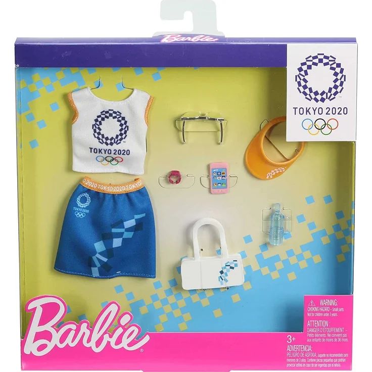 Sportoutfit Tokio 2020 | Garderoben Set | Barbie Mattel GJG35 | Puppen-Kleidung – Bild 2