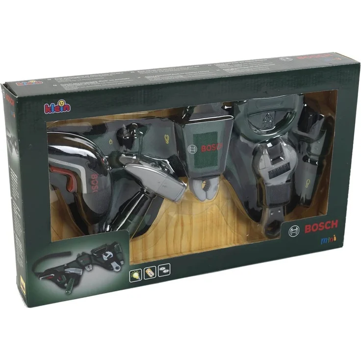 Theo Klein 8313 Bosch Werkzeuggürtel I Mit Hammer, Zange, Säge und vielen mehr I Mit batteriebetriebenem Ixolino II I Maße: 76 cm x 24 cm 4,5 cm I Spielzeug für Kinder ab 3 Jahren – Bild 2