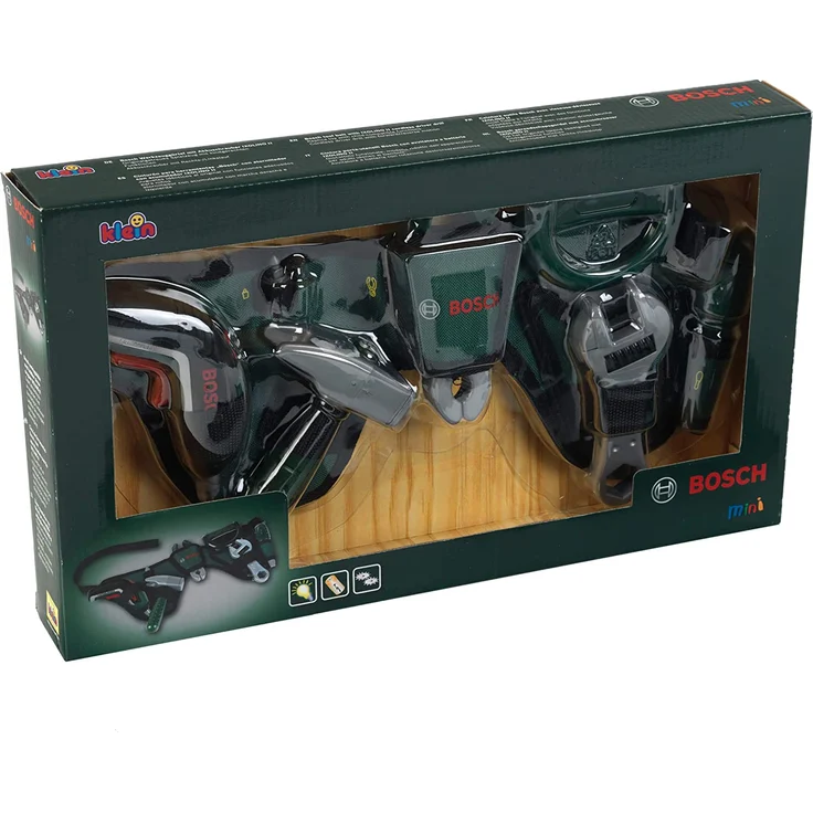 Theo Klein 8313 Bosch Werkzeuggürtel I Mit Hammer, Zange, Säge und vielen mehr I Mit batteriebetriebenem Ixolino II I Maße: 76 cm x 24 cm 4,5 cm I Spielzeug für Kinder ab 3 Jahren – Bild 5