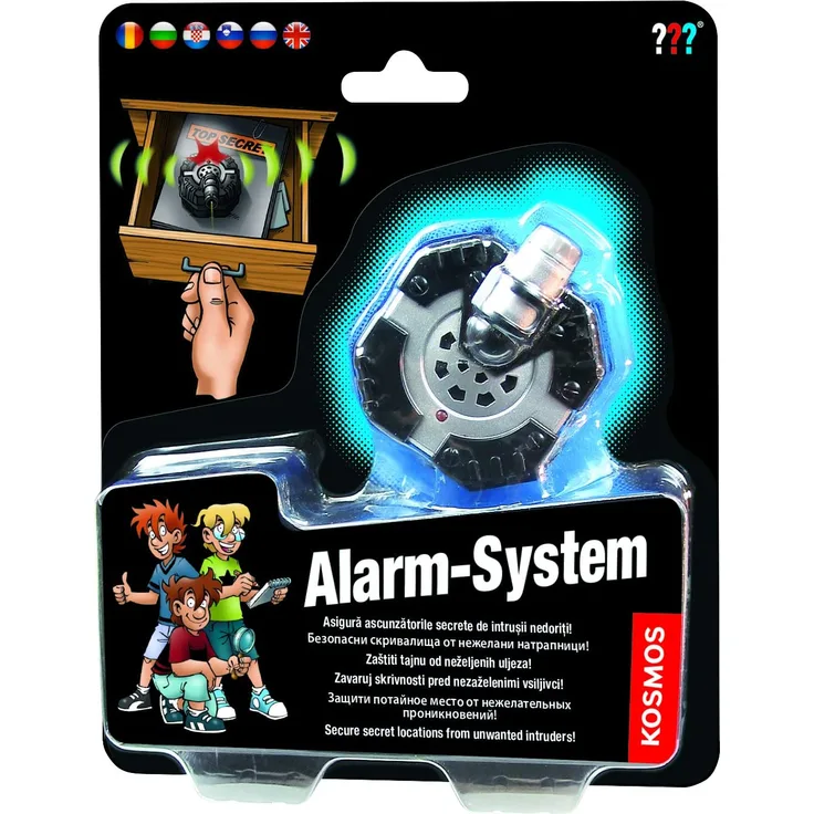 KOSMOS 616090 - Die drei ??? Gangster-Alarm, mehrsprachige Version (RU, RO, BG, CRO, SVN, EN, Nicht DE) Alarmanlage, Spielzeug, Detektiv-Ausstattung für Kinder