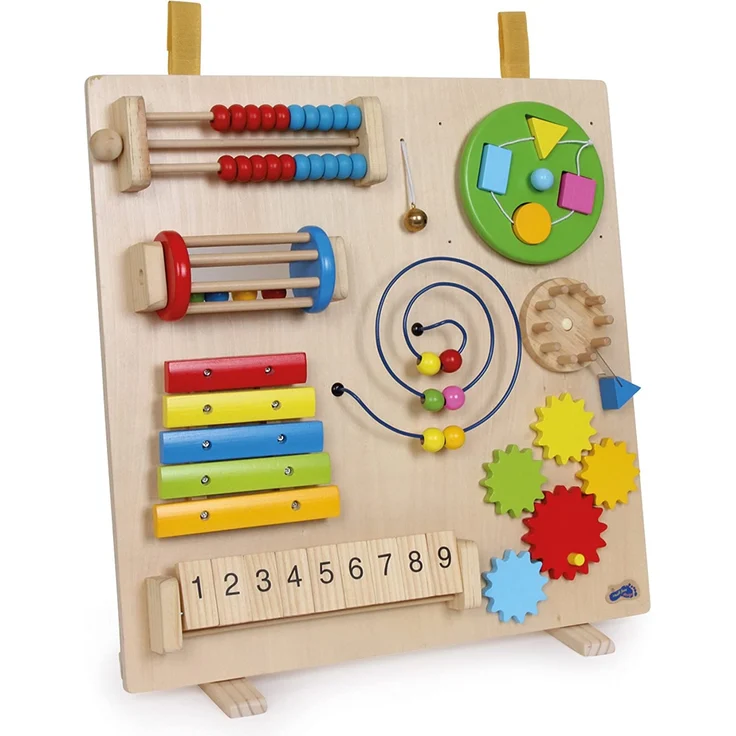 small foot 6360 Motorikcenter "Multimax" aus Holz, mit acht Funktionen zum Drehen, schieben, musizieren, ab 3 Jahren – Bild 1