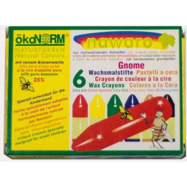 ökoNorm Wachs-Wichtel/Gnome nawaro, Kartonetui - 6 Farben