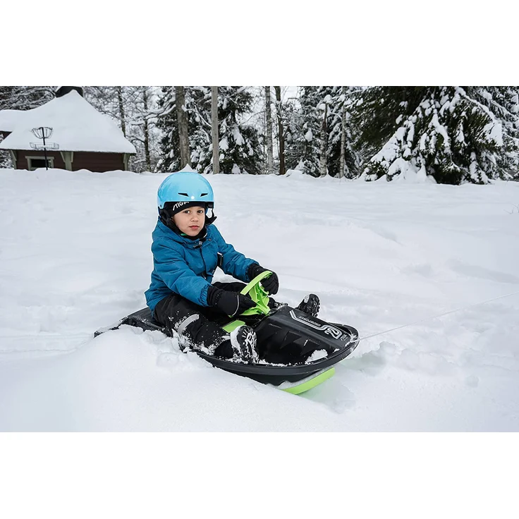 Stiga Kinder Snowpower Steering Sledge, Black/Green, One Size – Bild 3