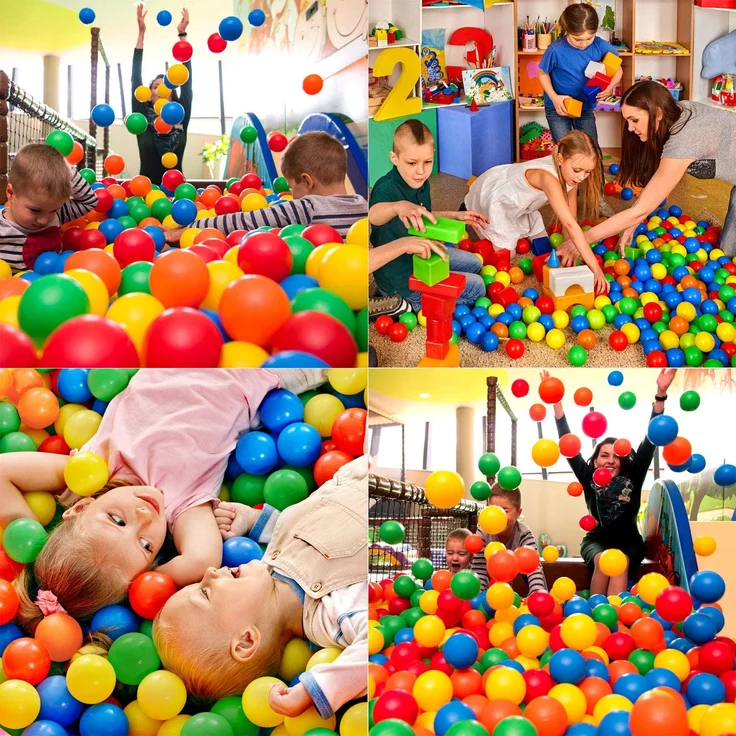600 bunte Bälle für Bällebad 7cm Babybälle Plastikbälle Baby Spielbälle – Bild 7