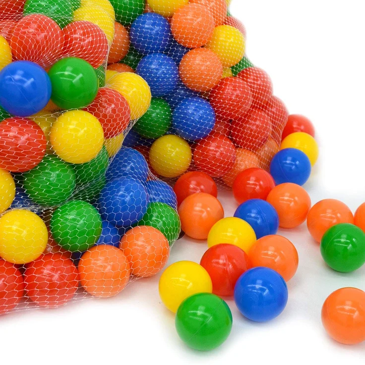 600 bunte Bälle für Bällebad 7cm Babybälle Plastikbälle Baby Spielbälle – Bild 1